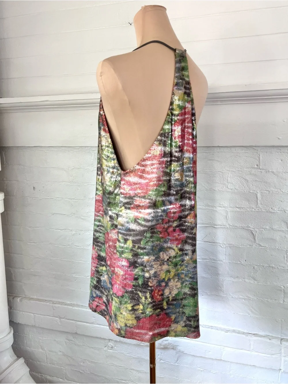 Free People Tangier Pink Multi Floral Sequin Mini Dress - Picture 8 of 12